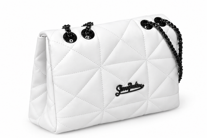 Elegant Quilted Chain Shoulder Handbag – White