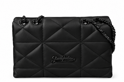 Elegant Quilted Chain Shoulder Handbag – White